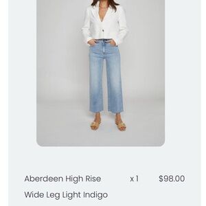 Blue Wide Leg Flare Jeans High Rise